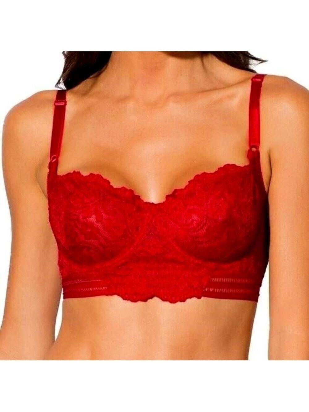 Smart & Sexy Signature Lace Underwire Longline Bra 42D NWOT